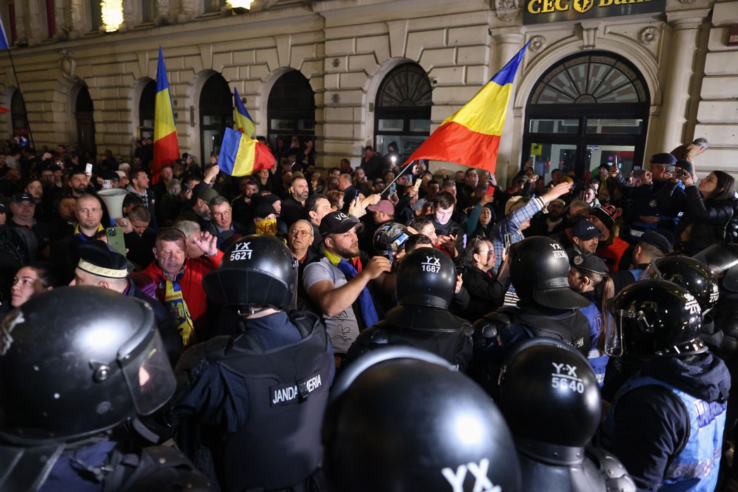Protest organizat fata de decizia BEC de a respinge candidatura lui Calin Georgescu, in Bucuresti, 9 martie 2025.  Inquam Photos / George Calin