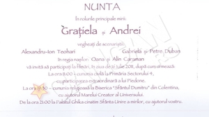 Andrei Duban si Gratiela sunt inventivi!  Au facut invitatii la nunta sub forma de generic de film!