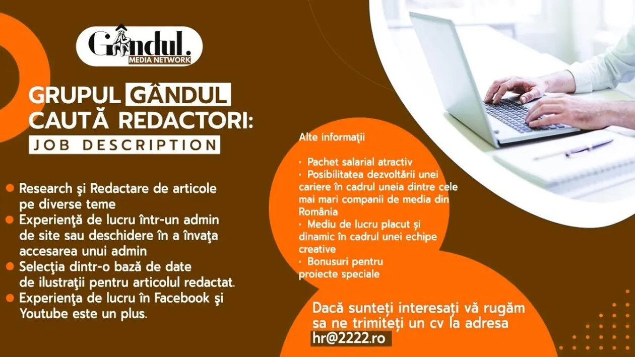 Grupul Gândul caută redactori