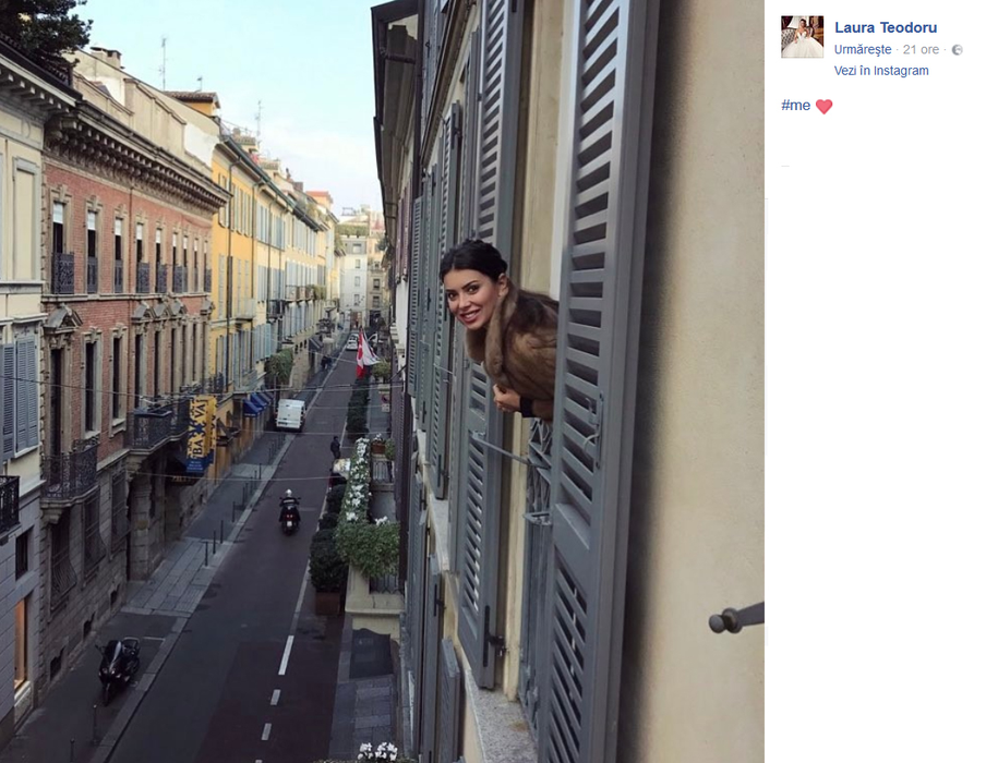 Laura Teodoru, fotografiată de iubitul ei Stelu în hotelul în care cei doi au stat la Milano, Four Seasons