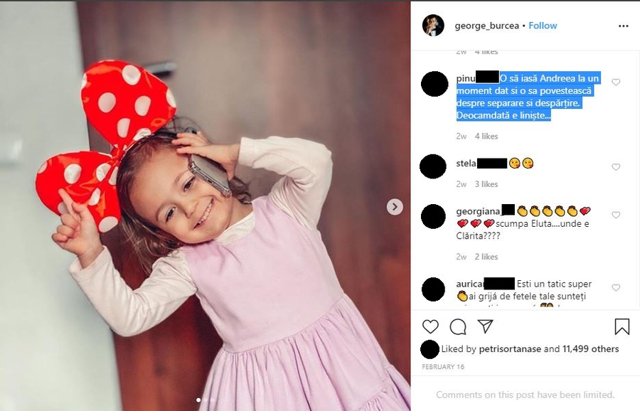 Aceasta este una dintre postările la care George Burcea a primit comentarii dure © Instagram