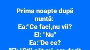 BANC | Prima noapte după nuntă
