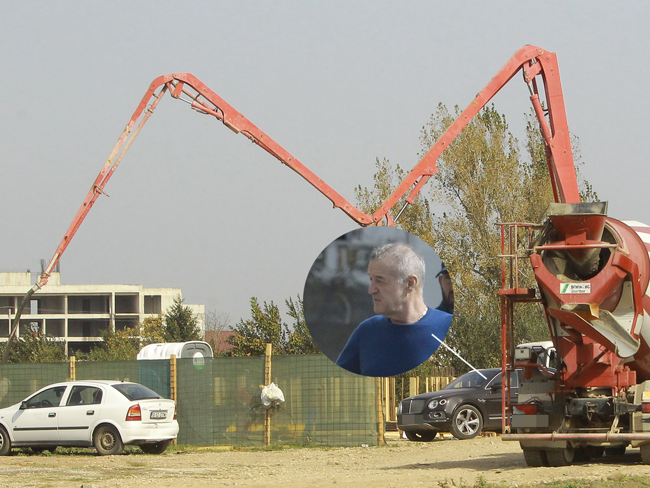 Gigi Becali a supervizat betonierele