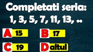 Test de inteligență | Completați seria: 1, 3, 5, 7, 11, 13. Ești sigur că ai fost atent?!