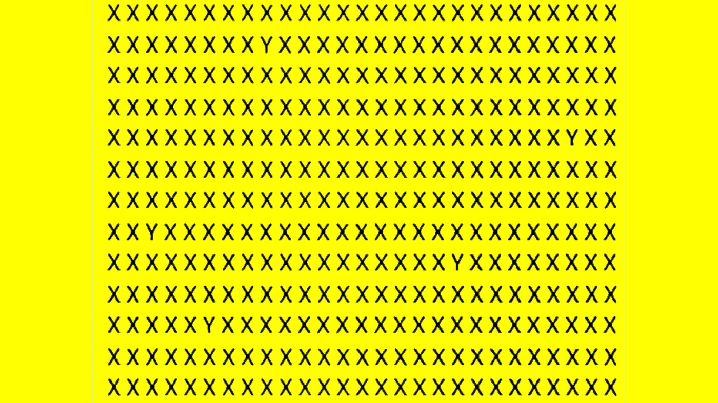 Test de inteligență | Depistați 5 "Y"-uri în maximum 7 secunde!