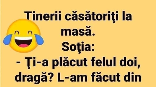 BANCUL ZILEI | Tinerii căsătoriți, la masă