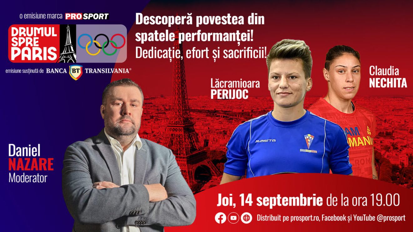 Lăcramioara Perijoc și Claudia Nechita, cele mai valoroase pugiliste ale României în clipa de față, sunt invitatele emisiunii ‘‘Drumul spre Paris’’ de joi 14 septembrie, de la ora 19:00