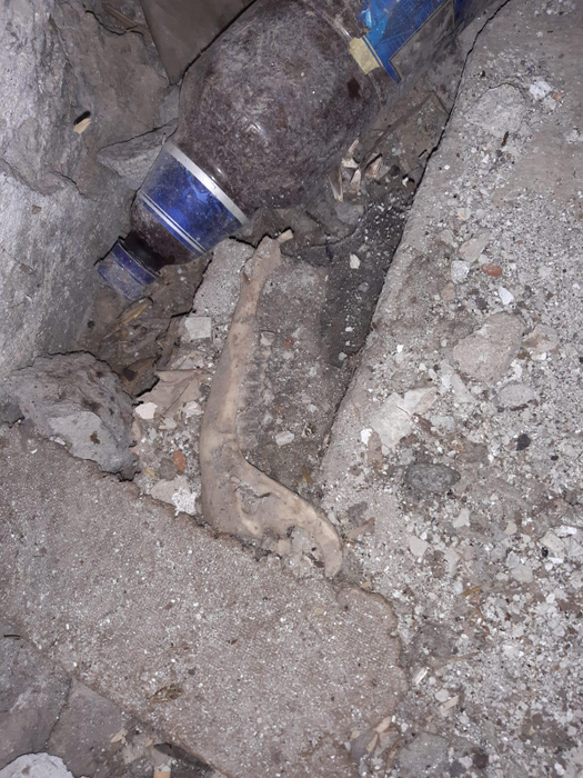 În buncăr, a fost găsit inclusiv un os maxilar cu dinți