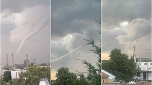 VIDEO | O tornadă a fost vizibilă deasupra Craiovei. Oamenii au intrat în panică
