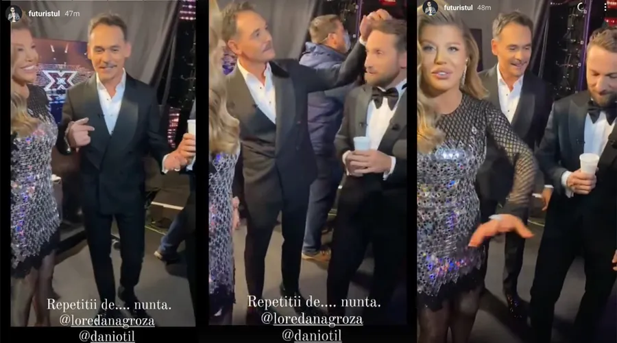 În timpul finalei “X Factor”, Loredana Groza i-a propus lui Dani Oțil să-i fie nașă la nunta cu Gabriela Prisăcariu. Filmarea cu discuția dintre cei doi a fost făcută publică azi de Răzvan Simion © Instagram Stories