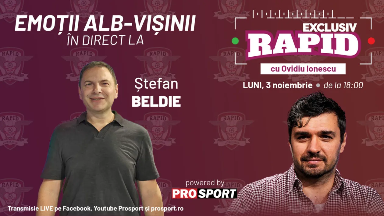 EXCLUSIV RAPID după Craiova - Rapid 2-2 începe la ora 18:00, în direct pe YouTube - ProSport