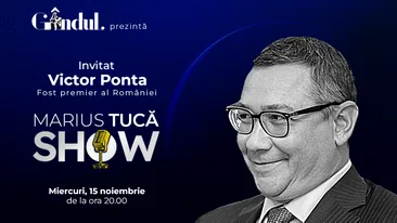 Marius Tucă Show începe miercuri, 15 noiembrie, de la ora 20.00, live pe gândul.ro. Invitați: Victor Ponta și Bogdan Teodorescu