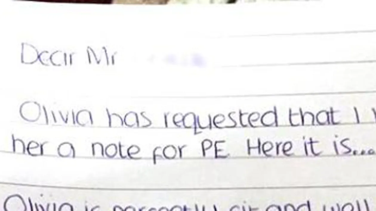Si-a rugat mama sa ii scrie o scutire pentru ora de sport, insa ceea ce a urmat depaseste orice imaginatie! “Sufera de...”