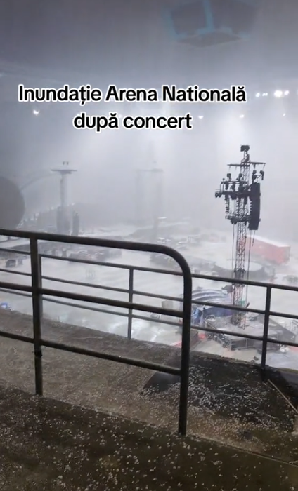 Inundație pe National Arena, după concertul Coldplay / sursă foto: Tik Tok
