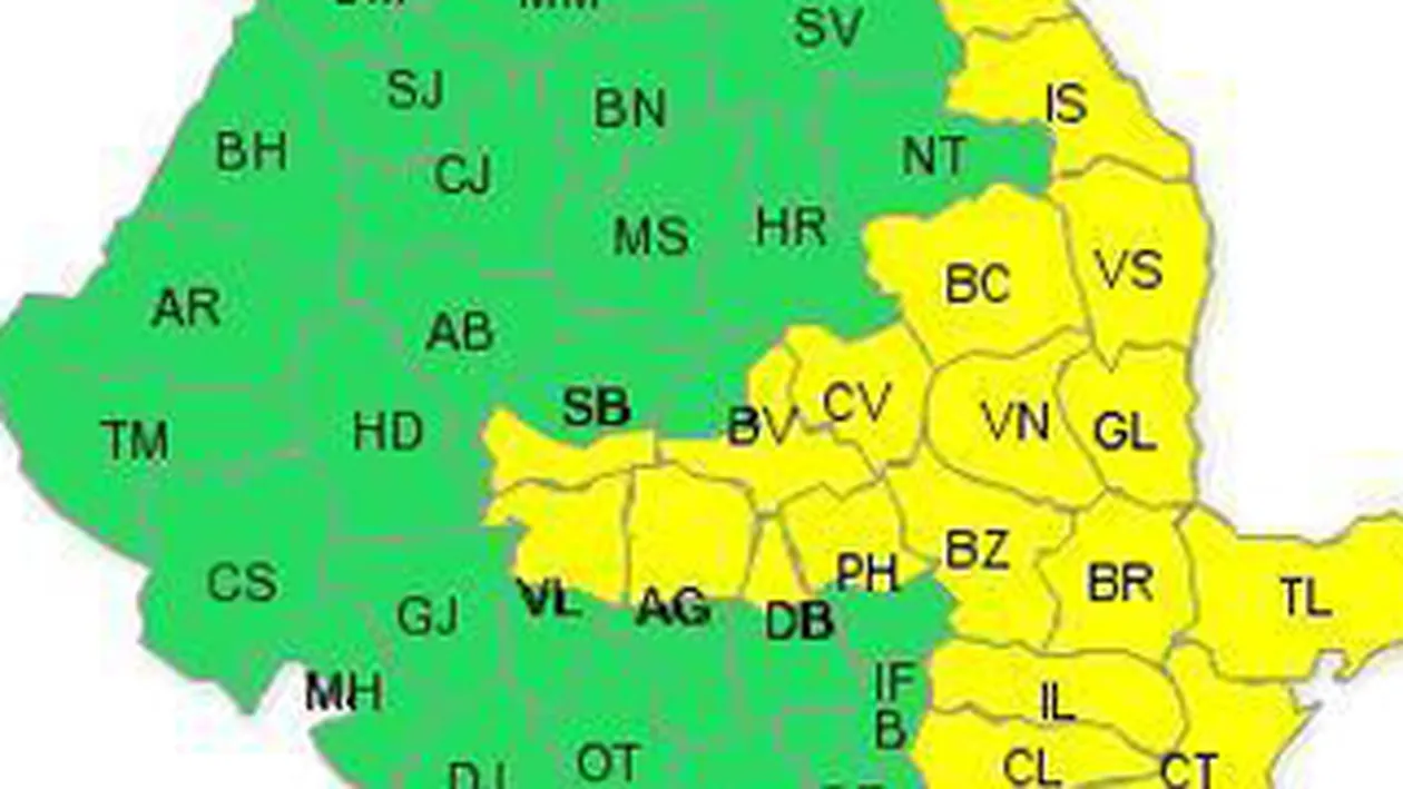 Cod galben de vant! Vezi aici care sunt zonele afectate