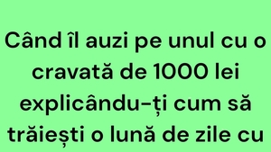 BANCUL ZILEI | Cravata de 1.000 lei