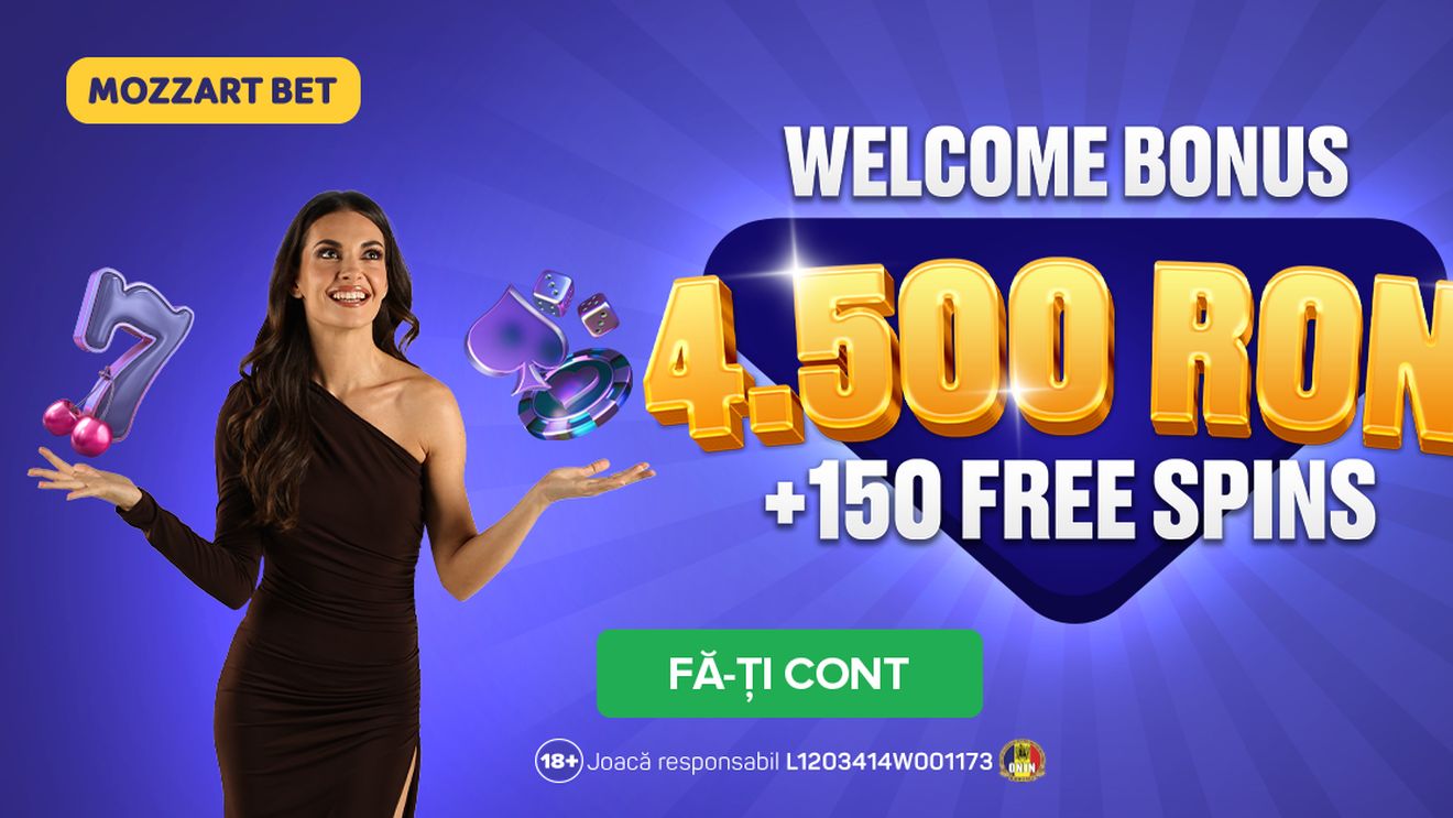 (P) Descoperă Cel Mai Generos Bonus Bun Venit Cazino Online: 100% până la 4500 Lei și 150 Rotiri Gratuite!