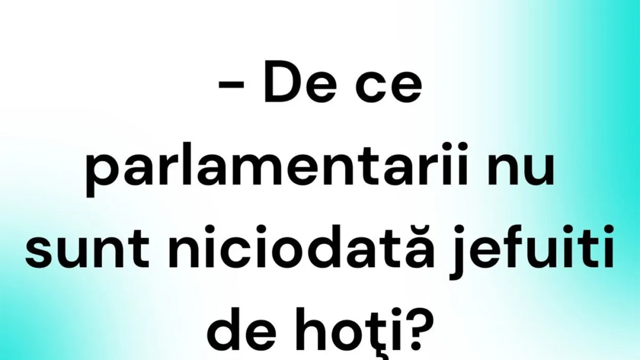 BANC | De ce parlamentarii nu sunt niciodată jefuiți de hoți?