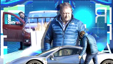 Imagini rare! Milionarul italian și-a “abandonat” Ferrari-ul în Floreasca și a dat o tură cu Logan-ul