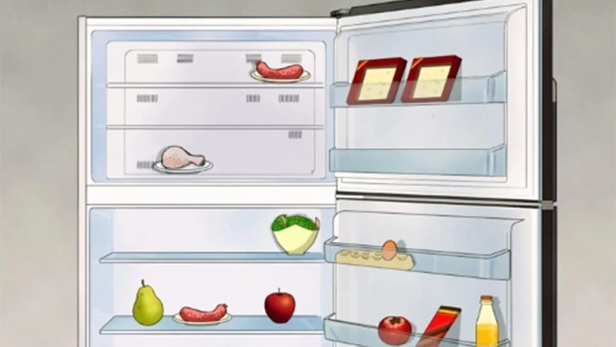 Test de inteligență | Care aliment nu are ce căuta în frigiderul din imagine? Fiți atenți la toate detaliile!