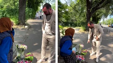Ce a făcut Pescobar când a văzut o bunicuță care vindea flori pe o stradă din Capitală. Gestul lui s-a viralizat rapid!