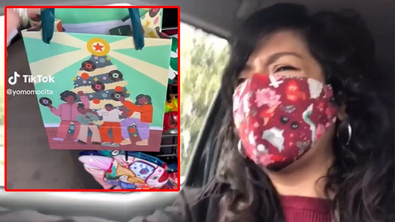 Ce cadou de Secret Santa a primit tânăra din imagine, de la colegul ei de la muncă. Când s-a uitat în pungă, să cadă din picioare