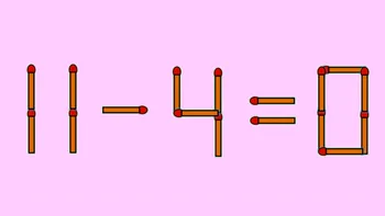 Test IQ exclusiv pentru genii | Corectați 11 – 4 = 0, mutând un singur chibrit