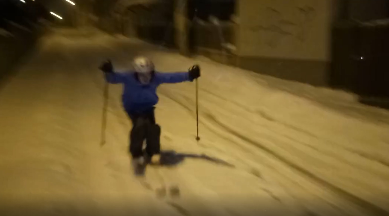 La schi, pe străzile din Craiova