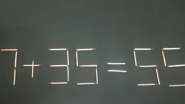 Test de inteligență doar pentru genii | Mută un singur chibrit pentru a corecta 27+35=55