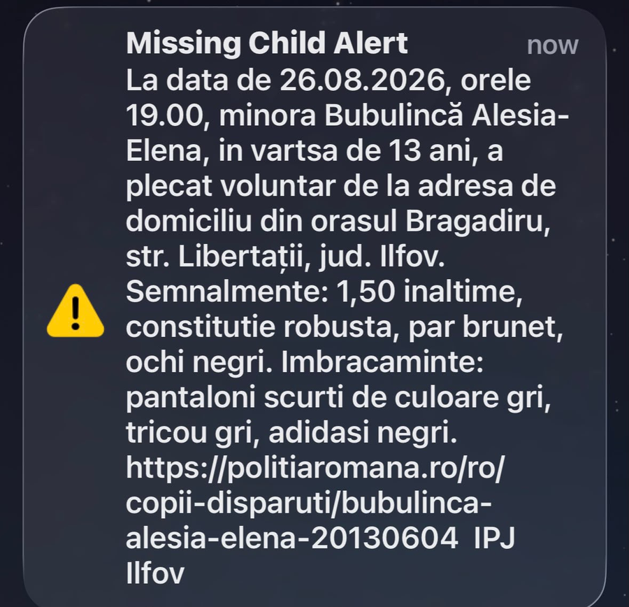 Alertă în Bragadiru! Tânără dispărută/ sursa foto: social media