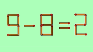 Test IQ cu chibrituri | Corectați 9-8=2, mutând un singur băț