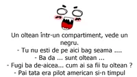 BANC | Un oltean vede un bărbat de culoare, în compartimentului trenului