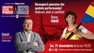 Fosta mare canotoare Doina Ignat este invitata emisiunii ,,Drumul spre Paris’’ de joi, 21 decembrie, de la ora 19:00