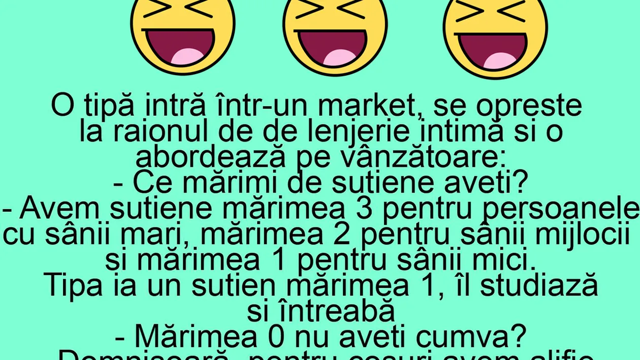 BANC | O tipă intră într-un market, se oprește la raionul de lenjerie intimă și o abordează pe vânzătoare