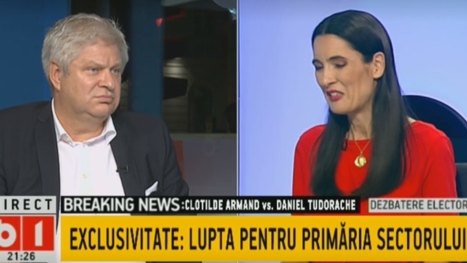 Confruntare directă pentru primăria Sectorului 1. Dan Tudorache dă de pământ cu  Clotilde Armand: „Fiecare politician are un schelet în dulap. Dvs. aveți?”