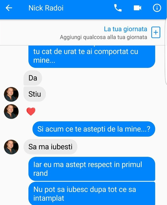 Mesajele spumoase dintre Nick Rădoi şi Nicky