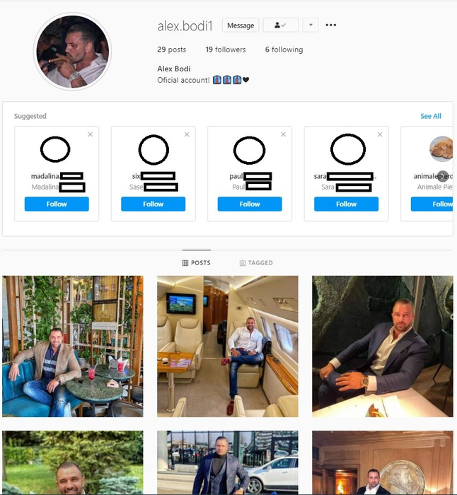 Alex Bodi nu o urmărește pe Bianca pe Instagram