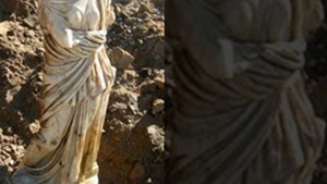 O furtuna puternica a scos la iveala o statuie veche de 2.000 de ani