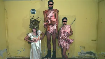 Pictorial bolnav din carne de porc donata ulterior maidanezilor! O scoala de modeling a reinterpretat costumul divei Lady Gaga!