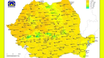 Polul căldurii în România. Singura localitate cu temperaturi de 20 grade Celsius, potrivit meteorologilor ANM