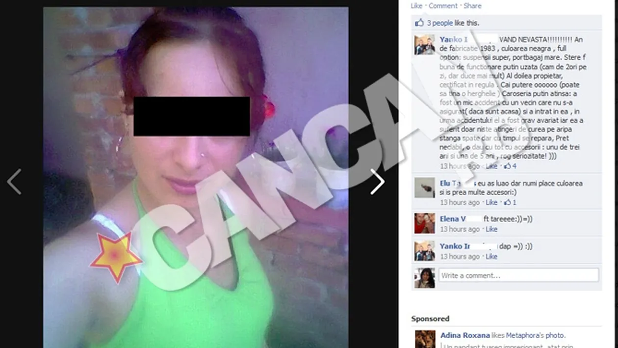 Cu accesorii, putin uzata: Yanko Interlopu si-a scos nevasta la vanzare pe Facebook!