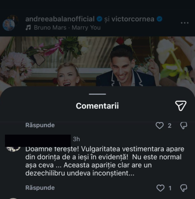 Ținuta Andreei Bălan de la cununia cu Victor Cornea, criticată dur: ”Puțină decență nu strică”