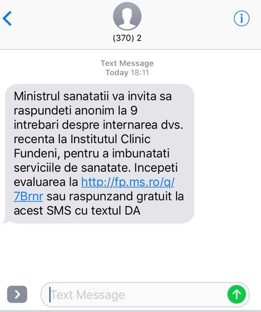 Incredibil! Cum încearcă Ministerul Sănătăţii să afle de la pacienţi daca dau şpagă medicilor de la Spitalul Fundeni