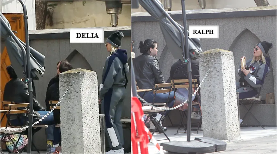 Delia, la terasă alături de Ralph, fost concurent la “X Factor”, și alte două prietene © CANCAN.RO