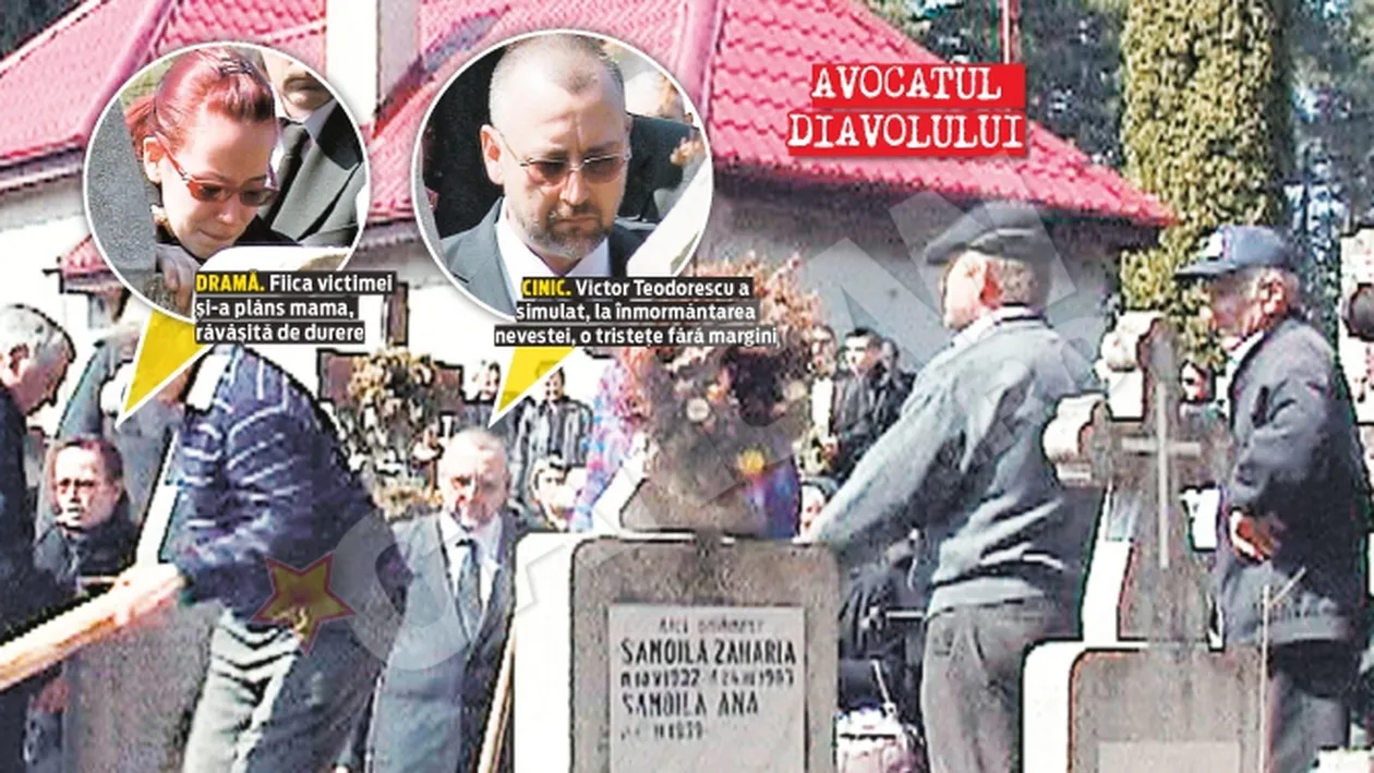 Cum a jucat Victor Teodorescu la groapa nevestei! Distrus la mormantul sotiei, desi el l-a platit pe ucigas
