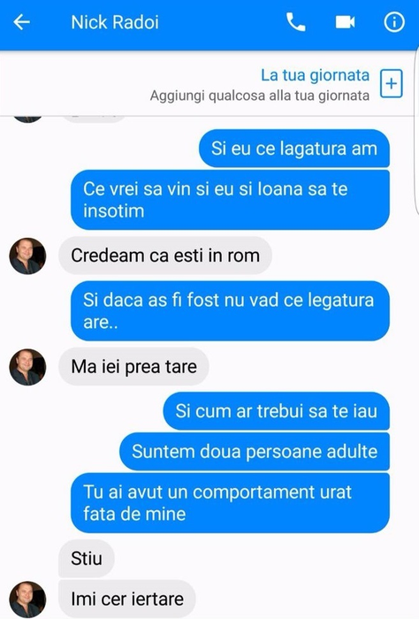Mesajele spumoase dintre Nick Rădoi şi Nicky