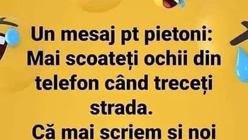 BANCUL ZILEI | Mesaj pentru pietoni