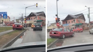 Ce s-a întâmplat cu un șofer din Craiova care a fost filmat când a circulat pe spațiul verde și a trecut pe roșu