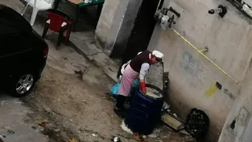 VIDEO ULUITOR. Vase spălate în spatele blocului, în butoi, la o patiserie din Slatina. Firma, amendată cu 5.000 de lei