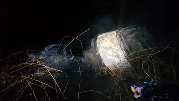 Accident grav în județul Giurgiu. Două mașini au luat foc după impactul violent